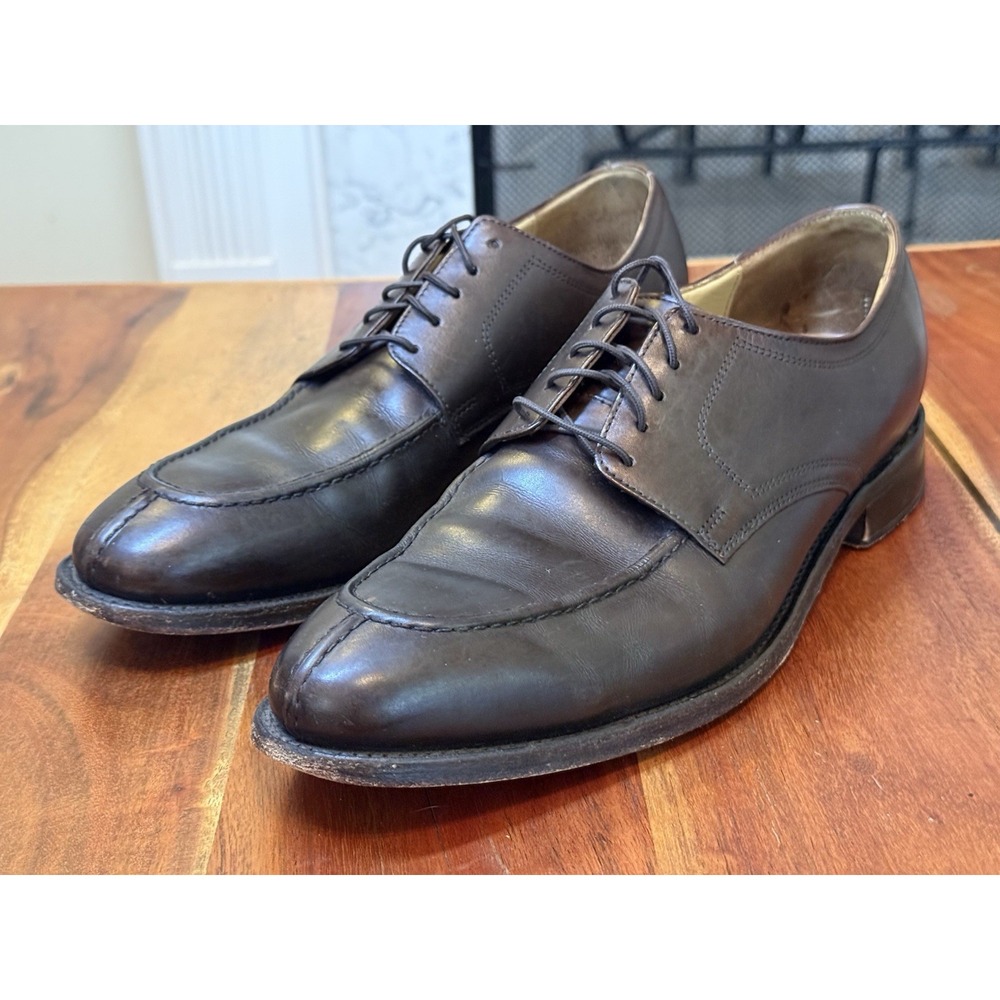 Johnston & Murphy Optima Mens Size 9.5 Shoe Black Leather Apron Split Toe Oxford